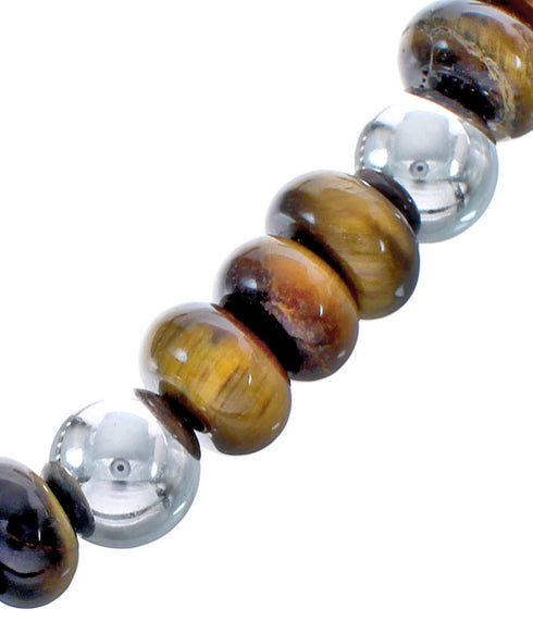 Tiger Eye Southwestern Authentic Sterling Silver Bead Necklace BX120743